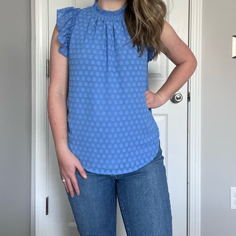 LOFT Mock Neck Blouse EUC